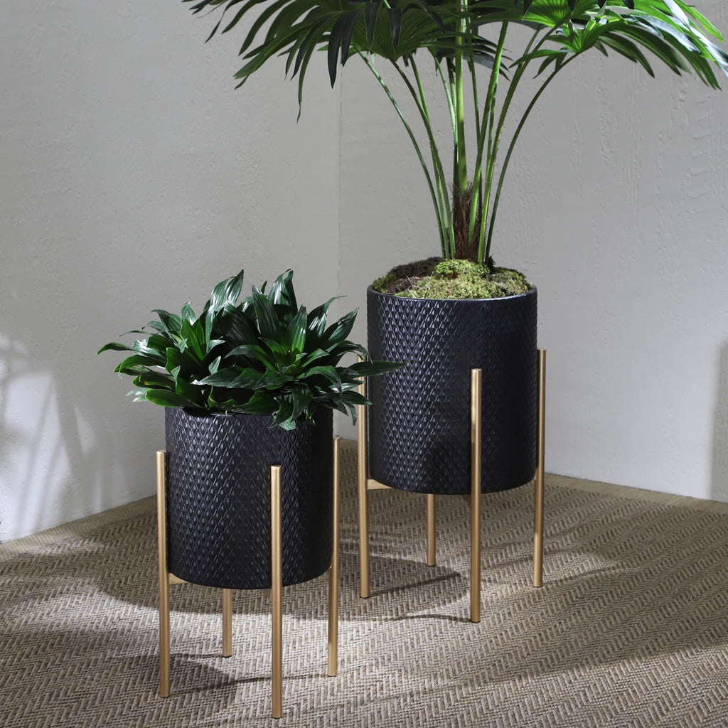 Aideen Metal Planter Pot Set for Indoor & Outdoor Use - Set of 2