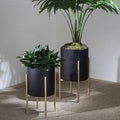 Aideen Metal Planter Pot Set for Indoor & Outdoor Use - Set of 2