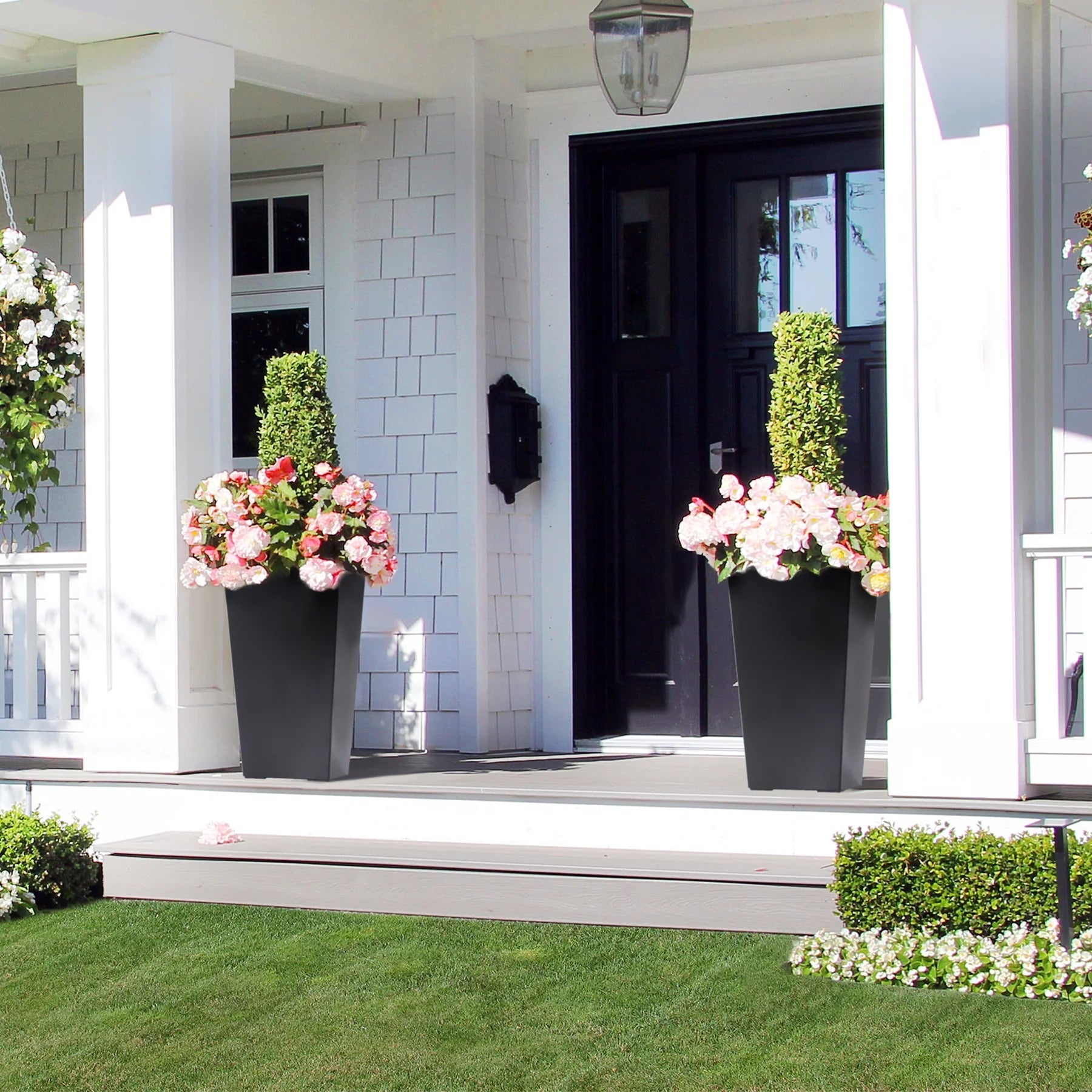 22.4" Tall Planters Set of 2,Outdoor＆Indoor Pots