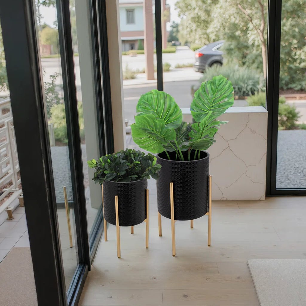 Aideen Metal Planter Pot Set for Indoor & Outdoor Use - Set of 2