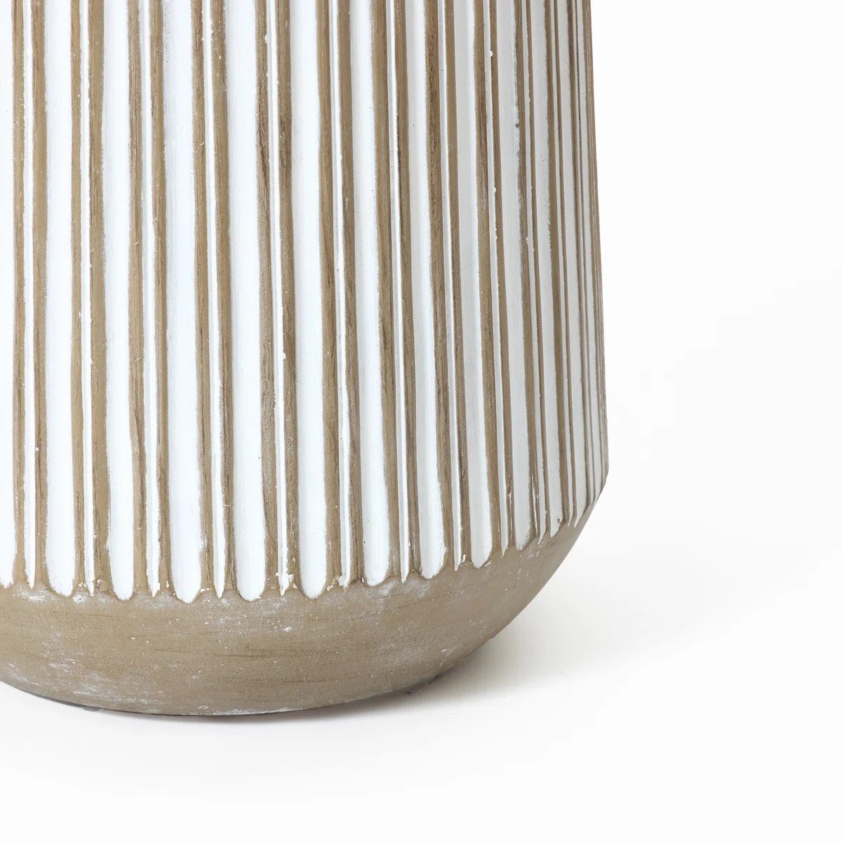 Jarmall Round Brown and White Striped Handmade Tall Pot Planter